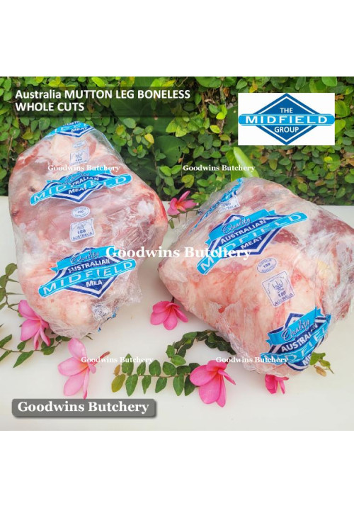 Mutton LEG BONELESS paha domba frozen Australia MIDFIELD whole cuts 3.7-4.2 kg/pc (price/kg)
